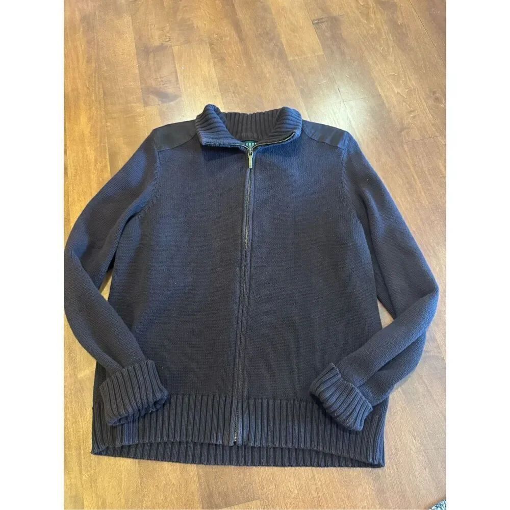 Woman’s Lauren by Ralph Lauren 100% cotton zipper cardigan size large